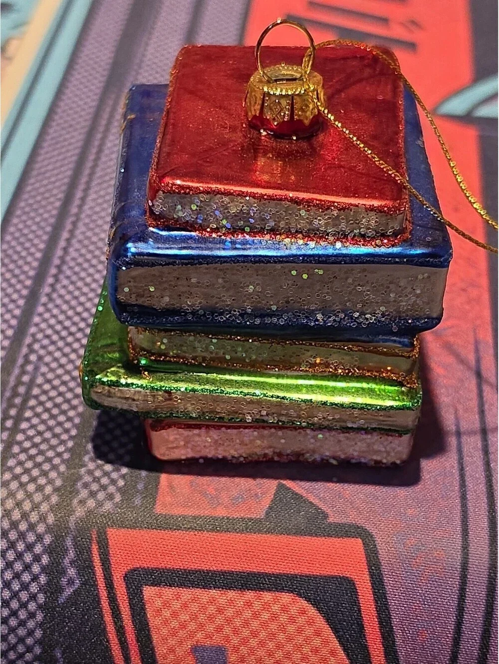 Old World Christmas stack books